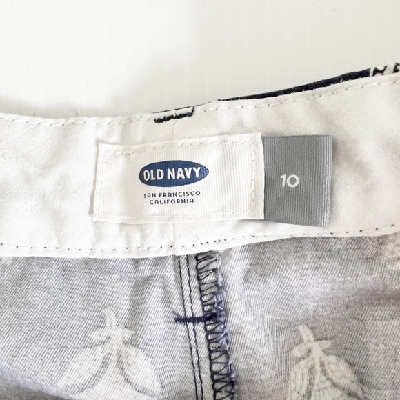 Old Navy Everyday Navy Blue Printed 100% Cotton Casual Shorts Women's Size 10 - Picture 4 of 7